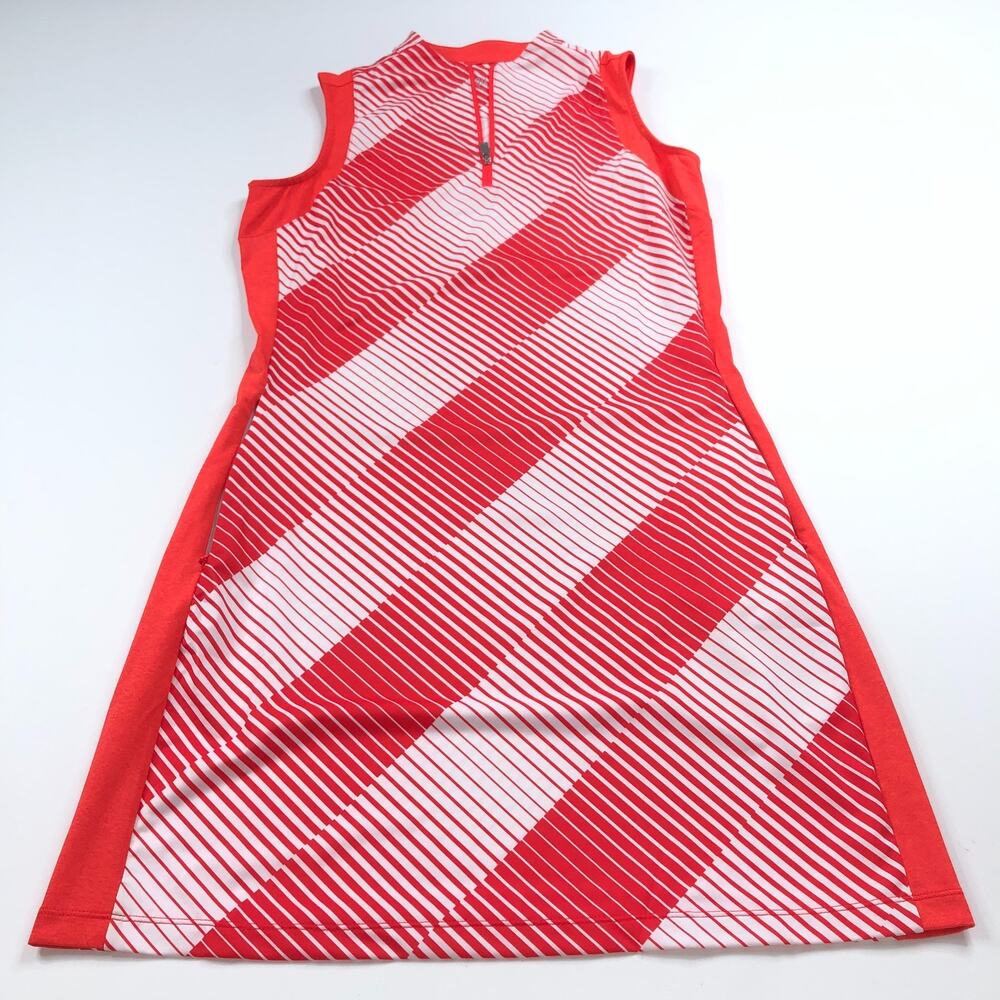 Tail Small Sleeveless Tennis Golf Pullover 1/4 Zip Top Red All Over Print MINT